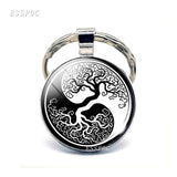 Tree of Life keychain Art Photo Jewelry Keychain Women Fashion Car Key Chain Rings Tree of Life Pendant Valentines Gifts