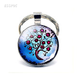 Tree of Life keychain Art Photo Jewelry Keychain Women Fashion Car Key Chain Rings Tree of Life Pendant Valentines Gifts