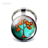 Tree of Life keychain Art Photo Jewelry Keychain Women Fashion Car Key Chain Rings Tree of Life Pendant Valentines Gifts