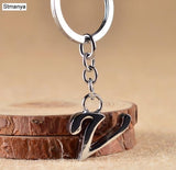 NEW DIY A-Z Letters key Chain For Men Silver Metal Keychain Women Car Key Ring Simple Letter Name Key Holder Party Gift Jewelry