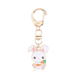 Cute Cartoon Rabbit Paw Keychains For Women Girls Lovely Potted Plant Cactus Alice Girl Key Ring Children Gift Bag Anime Pendant