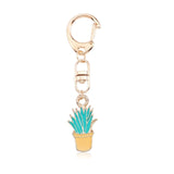 Cute Cartoon Rabbit Paw Keychains For Women Girls Lovely Potted Plant Cactus Alice Girl Key Ring Children Gift Bag Anime Pendant