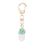 Cute Cartoon Rabbit Paw Keychains For Women Girls Lovely Potted Plant Cactus Alice Girl Key Ring Children Gift Bag Anime Pendant
