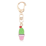 Cute Cartoon Rabbit Paw Keychains For Women Girls Lovely Potted Plant Cactus Alice Girl Key Ring Children Gift Bag Anime Pendant