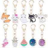 Anime Cartoon Cat Key Chains For Girl Women Cute Fox Mermaid Watermelon Pendants Key Ring Bag Pendant Lovely Jewelry Child Gifts