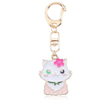 Anime Cartoon Cat Key Chains For Girl Women Cute Fox Mermaid Watermelon Pendants Key Ring Bag Pendant Lovely Jewelry Child Gifts