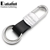Custom Lettering Keyring Keychain Leather Men's Key Chains Holder For Car Engrave Name Customized Logo Personalized Gift K373
