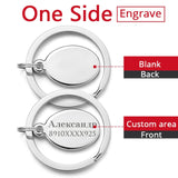 Custom Lettring Keychains For Car Logo Engraved Name Personalized Gift Customized Stainless Steel Keyrings Key Chain Ring P010