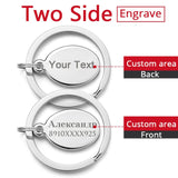 Custom Lettring Keychains For Car Logo Engraved Name Personalized Gift Customized Stainless Steel Keyrings Key Chain Ring P010