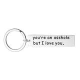 Fashion Keyring Drive Safe Name Stainless Steel Keychain Couples Key Rings Women Men Friend Family Key Chain Pendant Jewelry