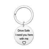 Fashion Keyring Drive Safe Name Stainless Steel Keychain Couples Key Rings Women Men Friend Family Key Chain Pendant Jewelry