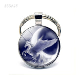 2019 Hot Horse Keychain Art Photo Glass Cabochon Jewelry Key Chain Car Key Ring Animal Pendant Handmade Gifts Dropshipping