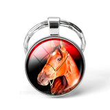 2019 Hot Horse Keychain Art Photo Glass Cabochon Jewelry Key Chain Car Key Ring Animal Pendant Handmade Gifts Dropshipping
