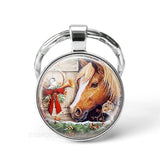 2019 Hot Horse Keychain Art Photo Glass Cabochon Jewelry Key Chain Car Key Ring Animal Pendant Handmade Gifts Dropshipping