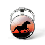 2019 Hot Horse Keychain Art Photo Glass Cabochon Jewelry Key Chain Car Key Ring Animal Pendant Handmade Gifts Dropshipping
