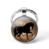2019 Hot Horse Keychain Art Photo Glass Cabochon Jewelry Key Chain Car Key Ring Animal Pendant Handmade Gifts Dropshipping