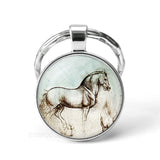2019 Hot Horse Keychain Art Photo Glass Cabochon Jewelry Key Chain Car Key Ring Animal Pendant Handmade Gifts Dropshipping