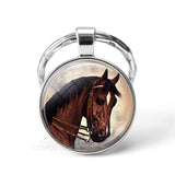2019 Hot Horse Keychain Art Photo Glass Cabochon Jewelry Key Chain Car Key Ring Animal Pendant Handmade Gifts Dropshipping