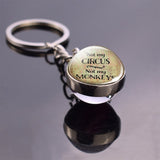 African Proverb "Hakuna Matata" Crystal Ball Key Chain Inspirational Quote Double Sided Keyring Book Jewelry Christmas Gift