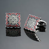 XKZM New men's shirts Cufflinks luxury jewelry brand of high-grade mahogany carbon fiber retro pattern Cufflinks free shipping