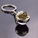 Human Head Skull Keychain Pendant Anatomy Science Brain Keychain Keyring Double Side Ball Key Chain Key Holder Doctor's Gift