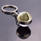 Human Head Skull Keychain Pendant Anatomy Science Brain Keychain Keyring Double Side Ball Key Chain Key Holder Doctor's Gift