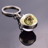 Human Head Skull Keychain Pendant Anatomy Science Brain Keychain Keyring Double Side Ball Key Chain Key Holder Doctor's Gift
