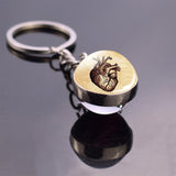 Human Head Skull Keychain Pendant Anatomy Science Brain Keychain Keyring Double Side Ball Key Chain Key Holder Doctor's Gift