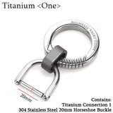 Real Titanium Luxury Key Chain Men Women Keychain Ultra Lightweight EDC Elasticity Key Ring Holder Buckle Gift for Couples