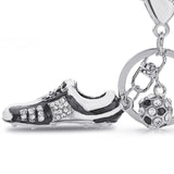 Crystal Football Soccer Shoes Rhinestone Keychains For Car Purse Bag Buckle Pendant Keyrings Key Chains Women Gift K258