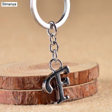 NEW DIY A-Z Letters key Chain For Men Silver Metal Keychain Women Car Key Ring Simple Letter Name Key Holder Party Gift Jewelry