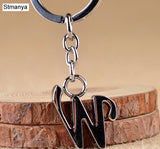 NEW DIY A-Z Letters key Chain For Men Silver Metal Keychain Women Car Key Ring Simple Letter Name Key Holder Party Gift Jewelry