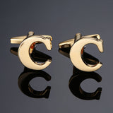 DY New high quality gold letters A-Z name Cufflinks men French shirt Cufflinks free shipping