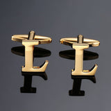 DY New high quality gold letters A-Z name Cufflinks men French shirt Cufflinks free shipping
