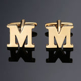 DY New high quality gold letters A-Z name Cufflinks men French shirt Cufflinks free shipping