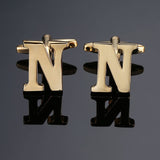 DY New high quality gold letters A-Z name Cufflinks men French shirt Cufflinks free shipping