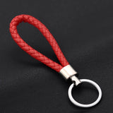 Fashion Handmade Leather Rope Woven Keychain Metal key rings Key Chains Men or Women Key Holder Key Cover  Auto Keyring Gifts