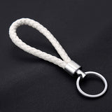 Fashion Handmade Leather Rope Woven Keychain Metal key rings Key Chains Men or Women Key Holder Key Cover  Auto Keyring Gifts