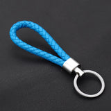 Fashion Handmade Leather Rope Woven Keychain Metal key rings Key Chains Men or Women Key Holder Key Cover  Auto Keyring Gifts