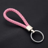 Fashion Handmade Leather Rope Woven Keychain Metal key rings Key Chains Men or Women Key Holder Key Cover  Auto Keyring Gifts