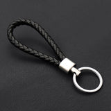 Fashion Handmade Leather Rope Woven Keychain Metal key rings Key Chains Men or Women Key Holder Key Cover  Auto Keyring Gifts