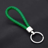 Fashion Handmade Leather Rope Woven Keychain Metal key rings Key Chains Men or Women Key Holder Key Cover  Auto Keyring Gifts
