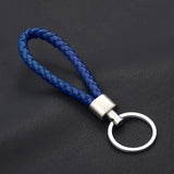 Fashion Handmade Leather Rope Woven Keychain Metal key rings Key Chains Men or Women Key Holder Key Cover  Auto Keyring Gifts