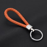 Fashion Handmade Leather Rope Woven Keychain Metal key rings Key Chains Men or Women Key Holder Key Cover  Auto Keyring Gifts