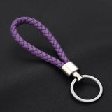 Fashion Handmade Leather Rope Woven Keychain Metal key rings Key Chains Men or Women Key Holder Key Cover  Auto Keyring Gifts