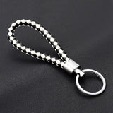 Fashion Handmade Leather Rope Woven Keychain Metal key rings Key Chains Men or Women Key Holder Key Cover  Auto Keyring Gifts