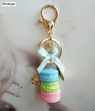 Women Cake Key chain fashion nice cute French pastries Keychain bag charm car Key Ring wedding Party gift Jewelry 17278