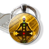 7 Chakra Yoga Om Symbol Keychain Pendant Men Women Vintage Car Key Chain Key Rings Indian Meditation Jewelry