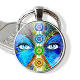 7 Chakra Yoga Om Symbol Keychain Pendant Men Women Vintage Car Key Chain Key Rings Indian Meditation Jewelry
