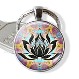 7 Chakra Yoga Om Symbol Keychain Pendant Men Women Vintage Car Key Chain Key Rings Indian Meditation Jewelry